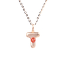 Yahao Collection South Red Agate Silver Rose Gold-Plated Letter Necklace