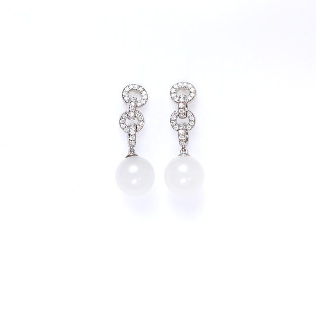 Morning Dew Collection Hetian Jade Earring(Nephrite）