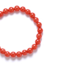 South Red Agate Collection Bead Bracelet (Vermilion Red)