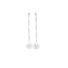 Premium Shifang Collection 925 Silver Light Greenish White Hetian Jade Earring