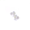 Premium Shifang Collection 925 Silver Light Greenish White Hetian Jade Earring Stud