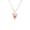 Yahao Collection South Red Agate Silver Rose Gold-Plated Letter Necklace