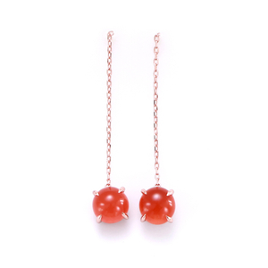 Tea Fruit Collection Silver Rose Gold-Plated South Red Agate Necklace