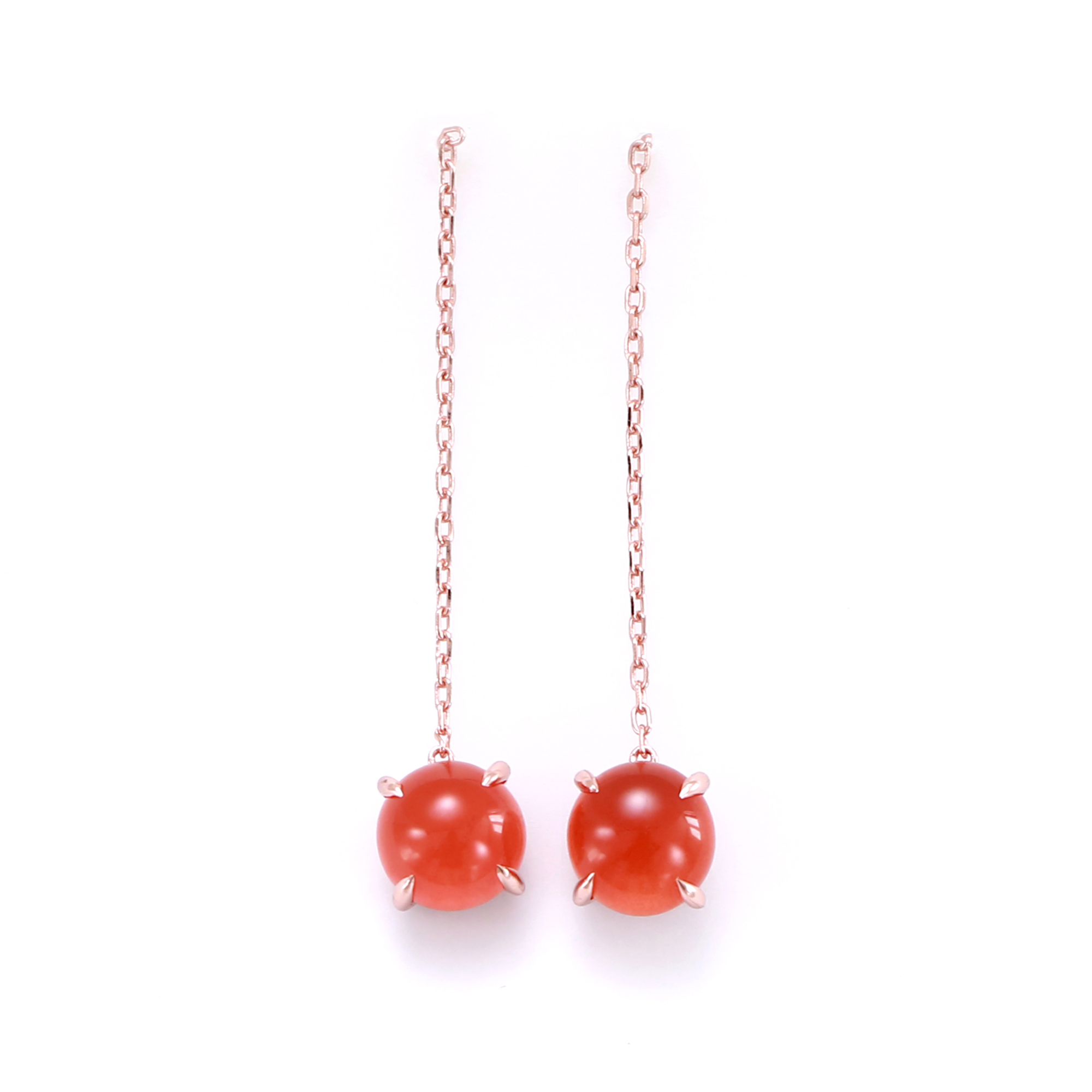 Tea Fruit Collection Silver Rose Gold-Plated South Red Agate Necklace