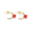 Tea Fruit Collection Silver Bright Gold-Plated South Red Agate Earring