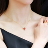 Sunlit Vibrant Red Agate Necklace