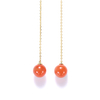 Tea Fruit Collection Silver Bright Gold-Plated South Red Agate Earring