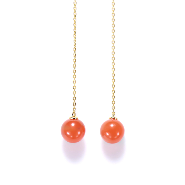 Tea Fruit Collection Silver Bright Gold-Plated South Red Agate Earring