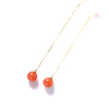 Tea Fruit Collection Silver Bright Gold-Plated South Red Agate Earring