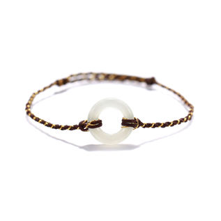 Hetian Jade Collection Hetian Jade Light Greenish White Jade Handcrafted Rope