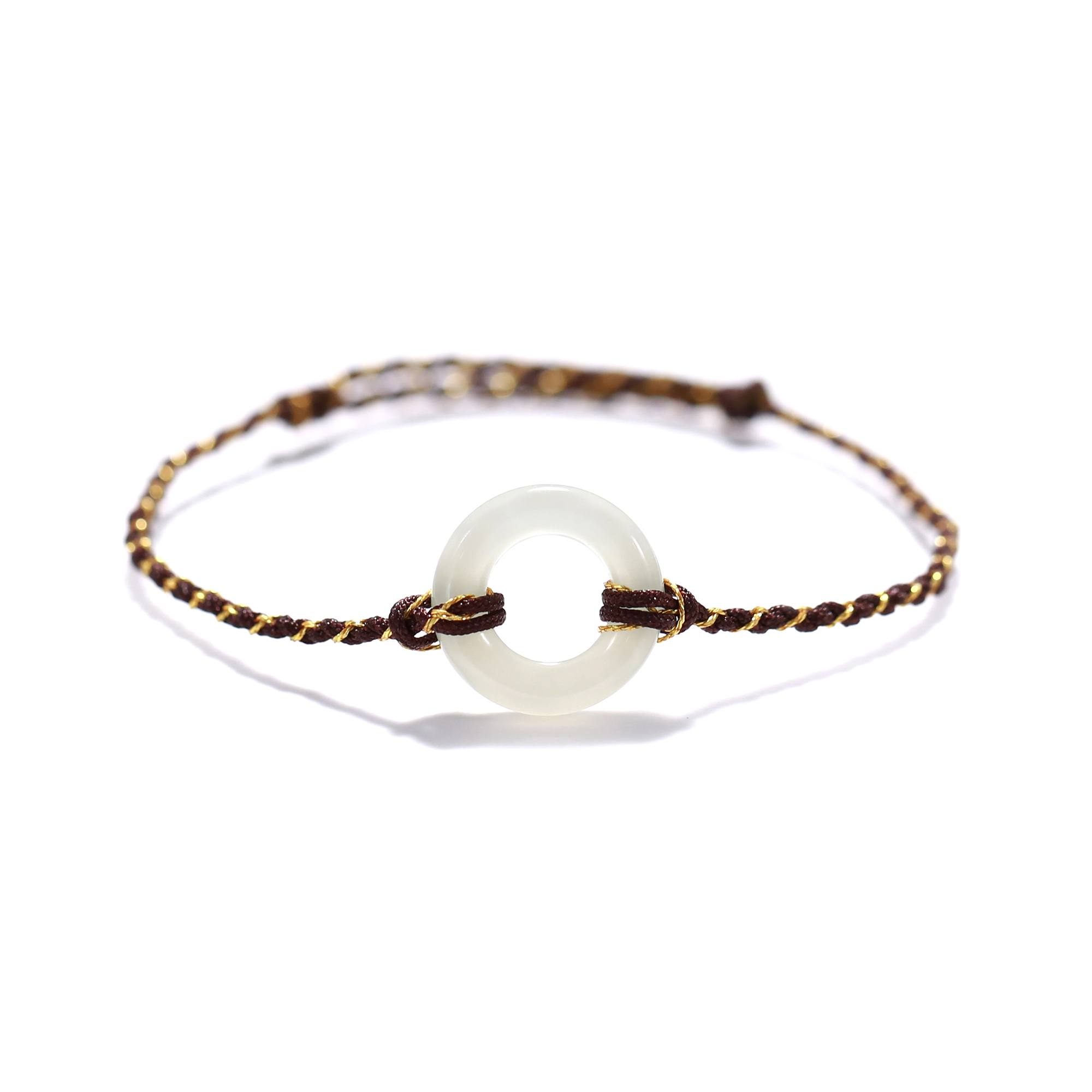 Hetian Jade Collection Hetian Jade Light Greenish White Jade Handcrafted Rope