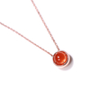 Tea Fruit Collection Silver Rose Gold-Plated South Red Agate Necklace