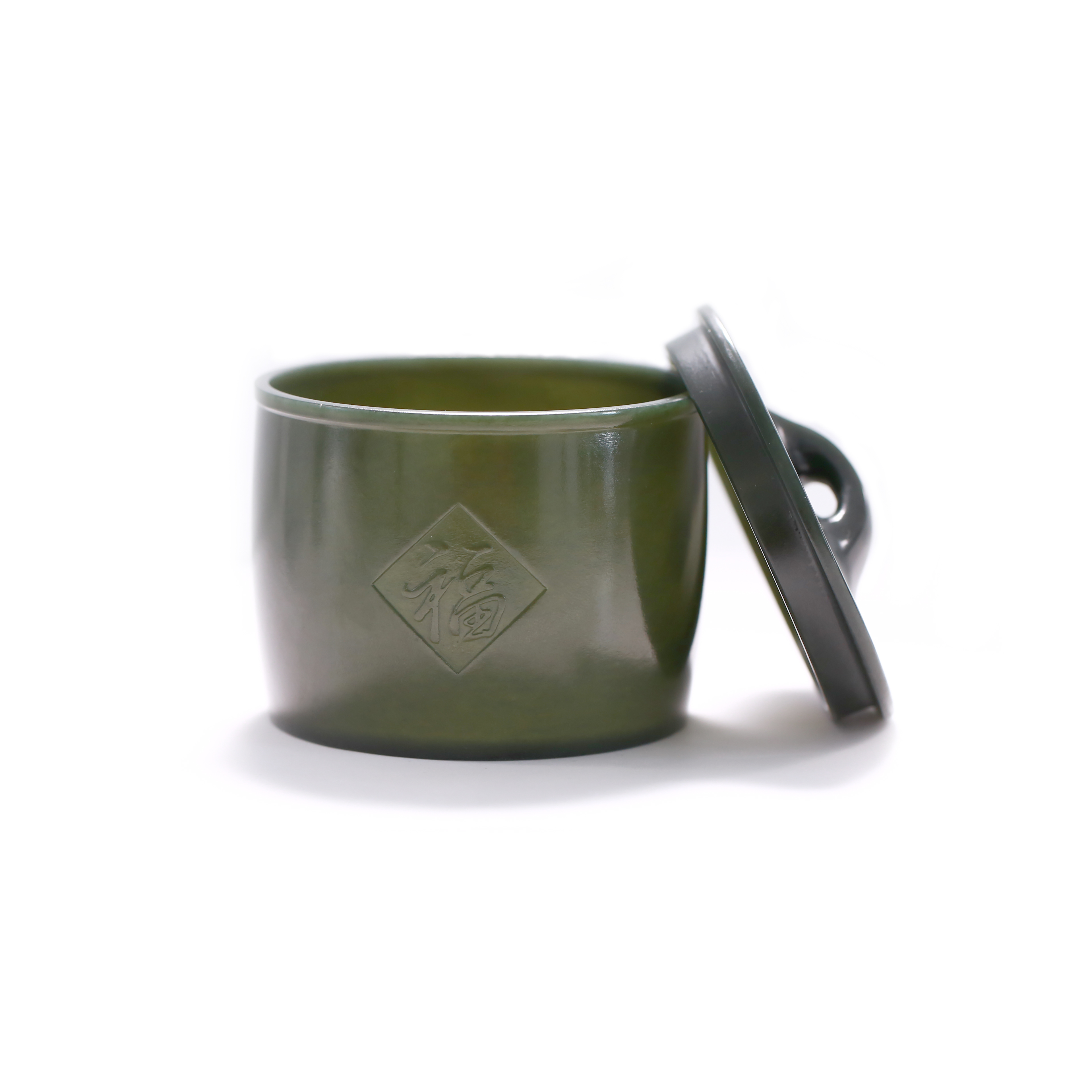 Study Collection Hetian Jade Decorative Tea Canister（Nephrite）