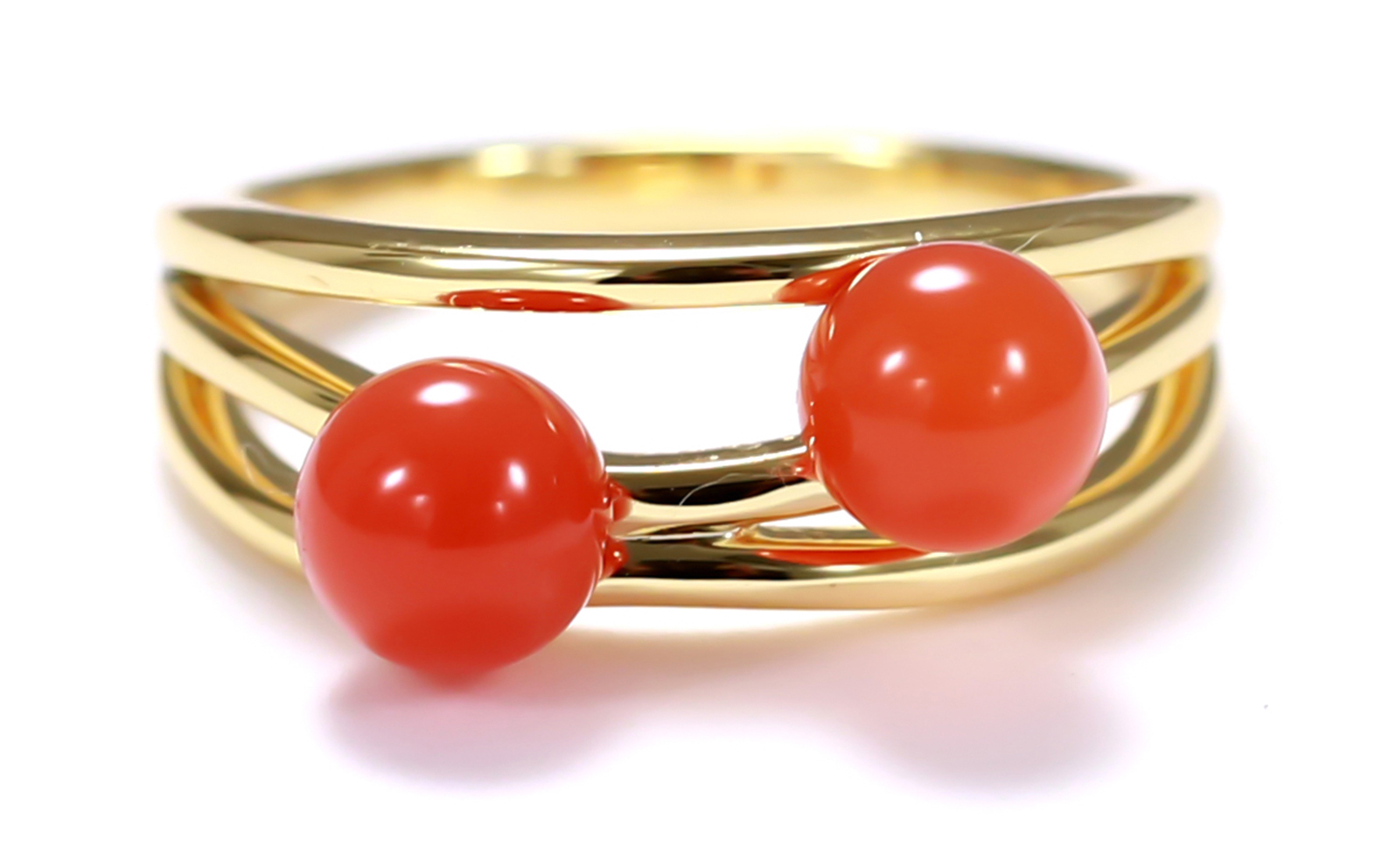 Tea Fruit Double Red Agate Ring