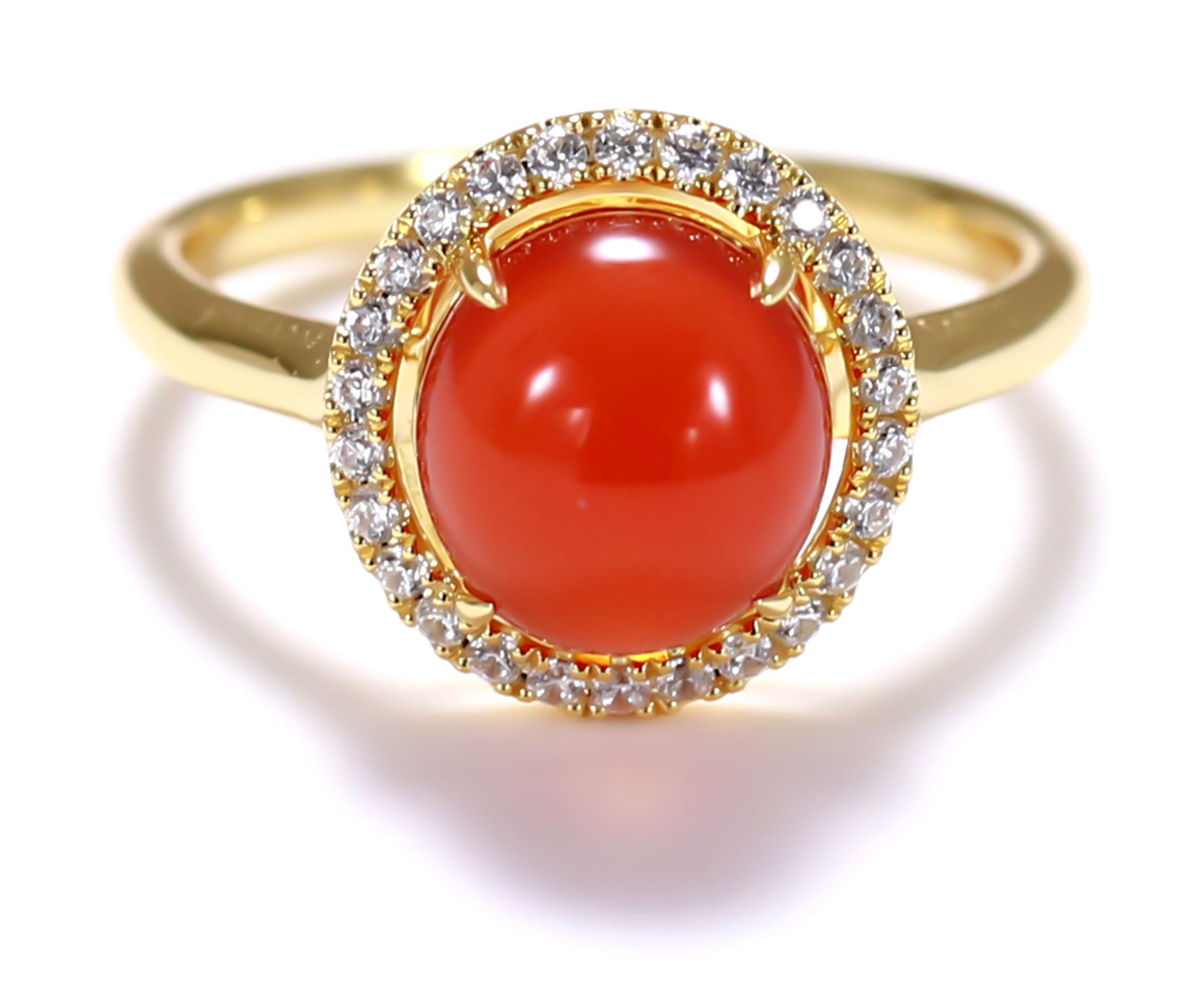 Dawn-Inspired Red Agate Ring