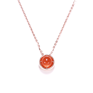 Tea Fruit Collection Silver Rose Gold-Plated South Red Agate Necklace