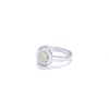 Premium Shifang Collection 925 Silver Light Greenish White Hetian Jade Ring