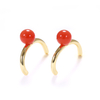 Tea Fruit Collection Silver Bright Gold-Plated South Red Agate Earring