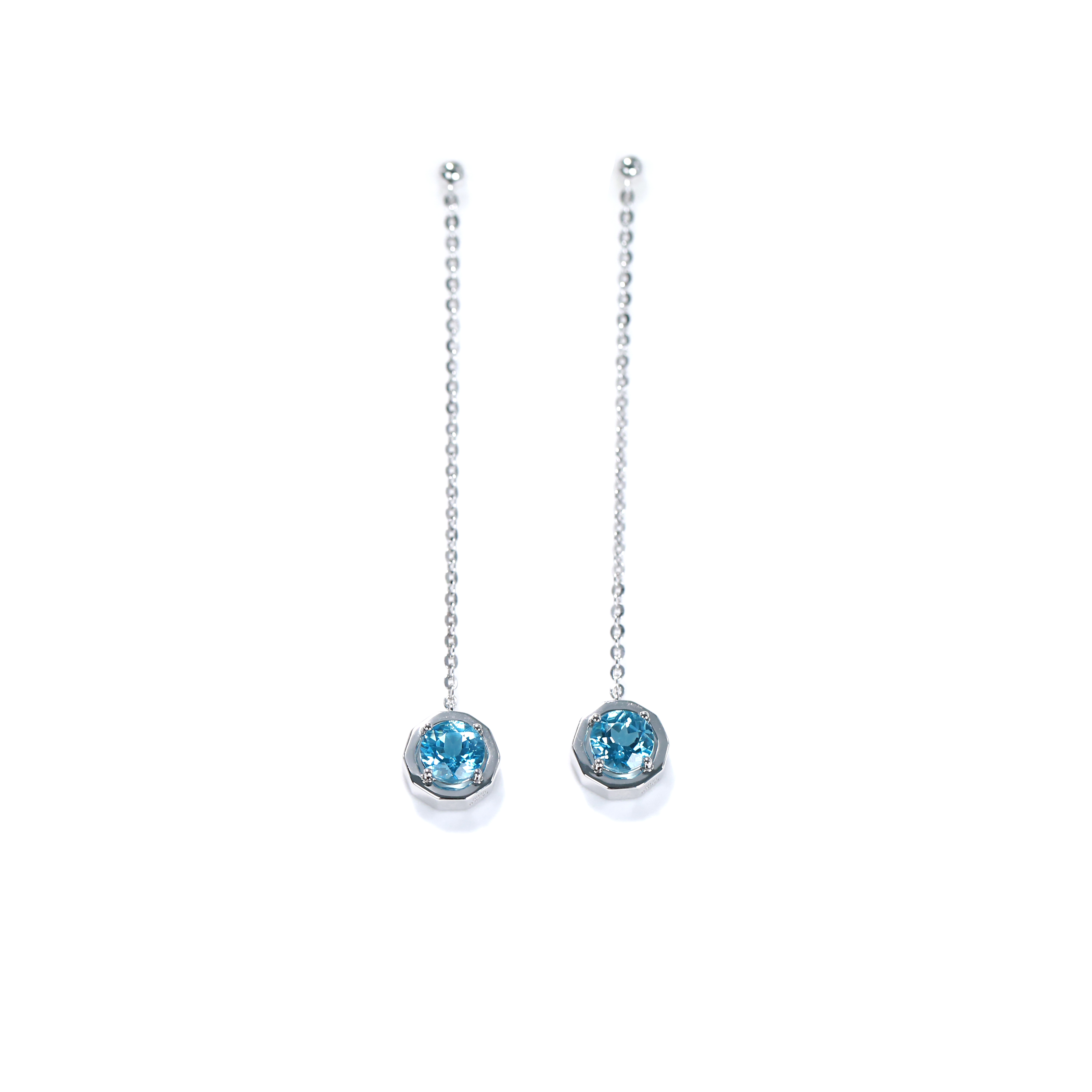 Shifang Collection Natural Colored Gemstones​ Long Chain Earring
