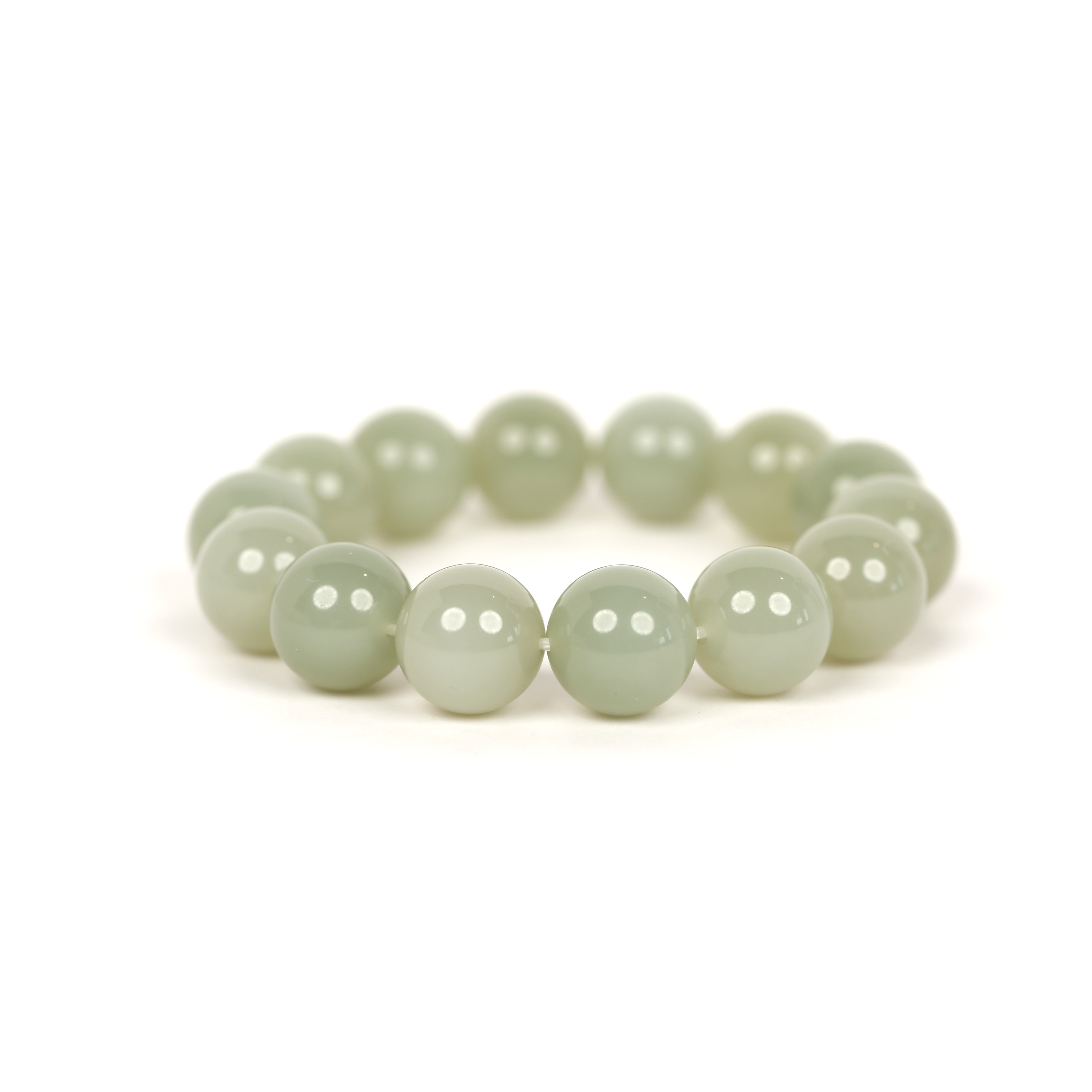 Hetian Jade Collection Bead Bracelet XL Size
