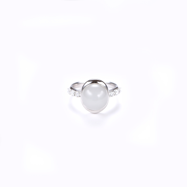 Morning Dew Collection Hetian Jade Ring(Nephrite）