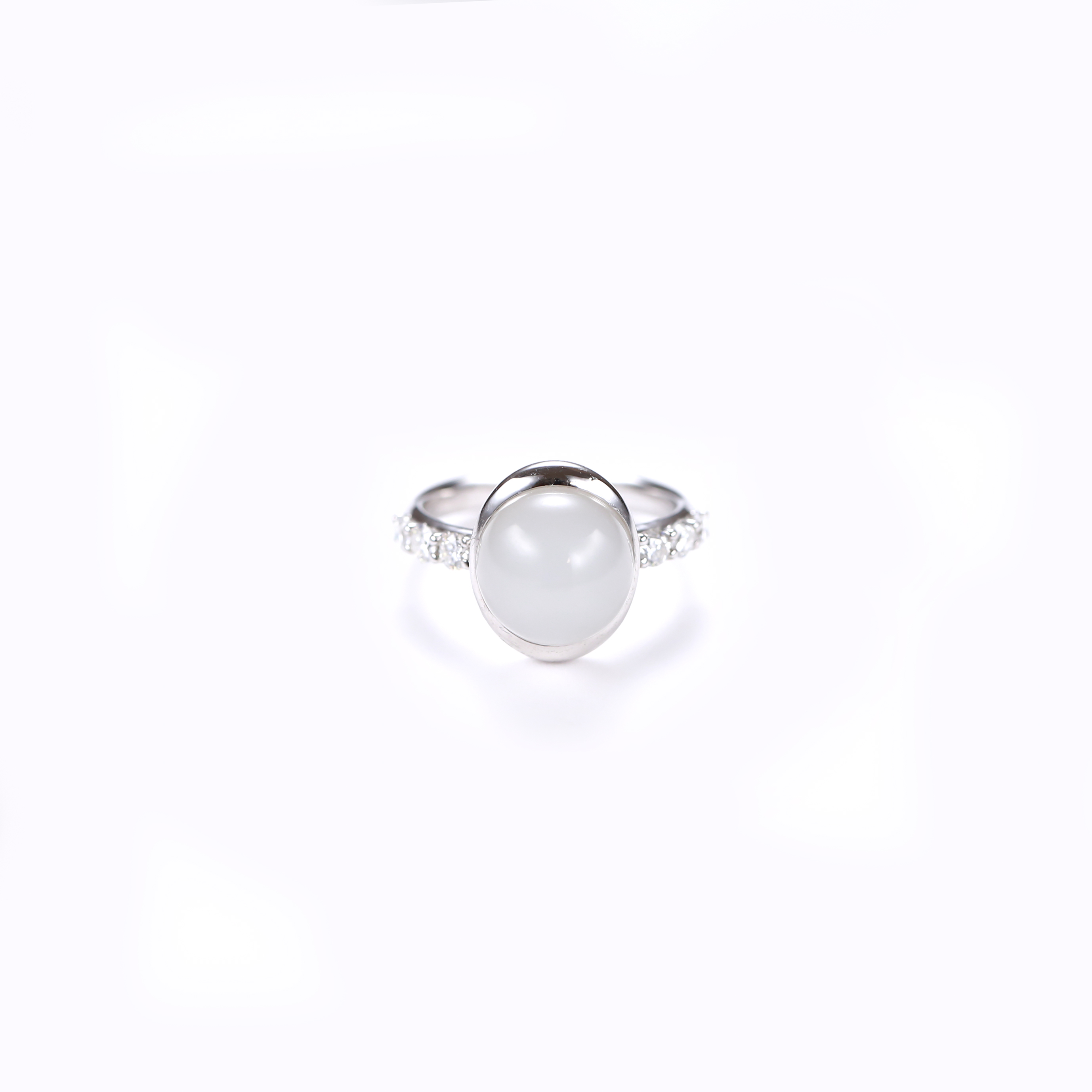 Morning Dew Collection Hetian Jade Ring(Nephrite）