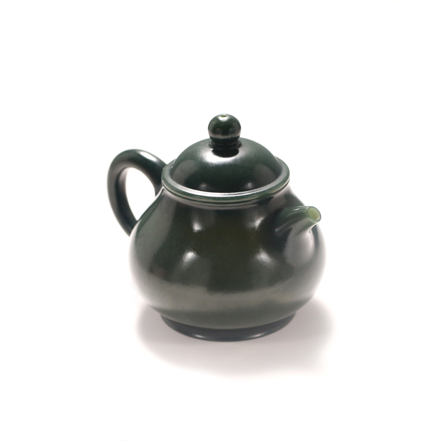 Hetian Jade Decorative Teapot Chinese Traditional Cultural Study Collection