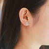 Premium Shifang Collection 925 Silver Light Greenish White Hetian Jade Earring Stud