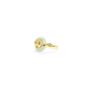 Ling Long Collection Hetian Light Greenish White Jade 925 Silver Gold-Plated Ring(Nephrite）