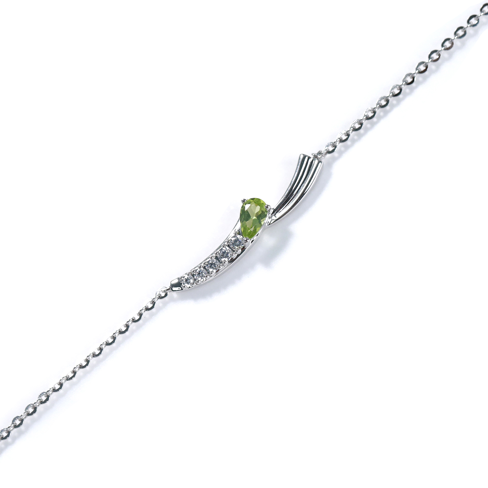 Spring Breeze Collection 925 Silver Peridot Bracelet