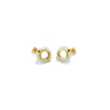 Ling Long Collection Hetian Light Greenish White Jade 925 Silver Gold-Plated Earring Stud(Nephrite）