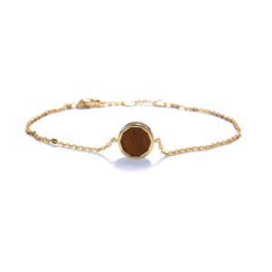 Shifang Collection Tiger's Eye 925 Silver Gold-Plated Bracelet