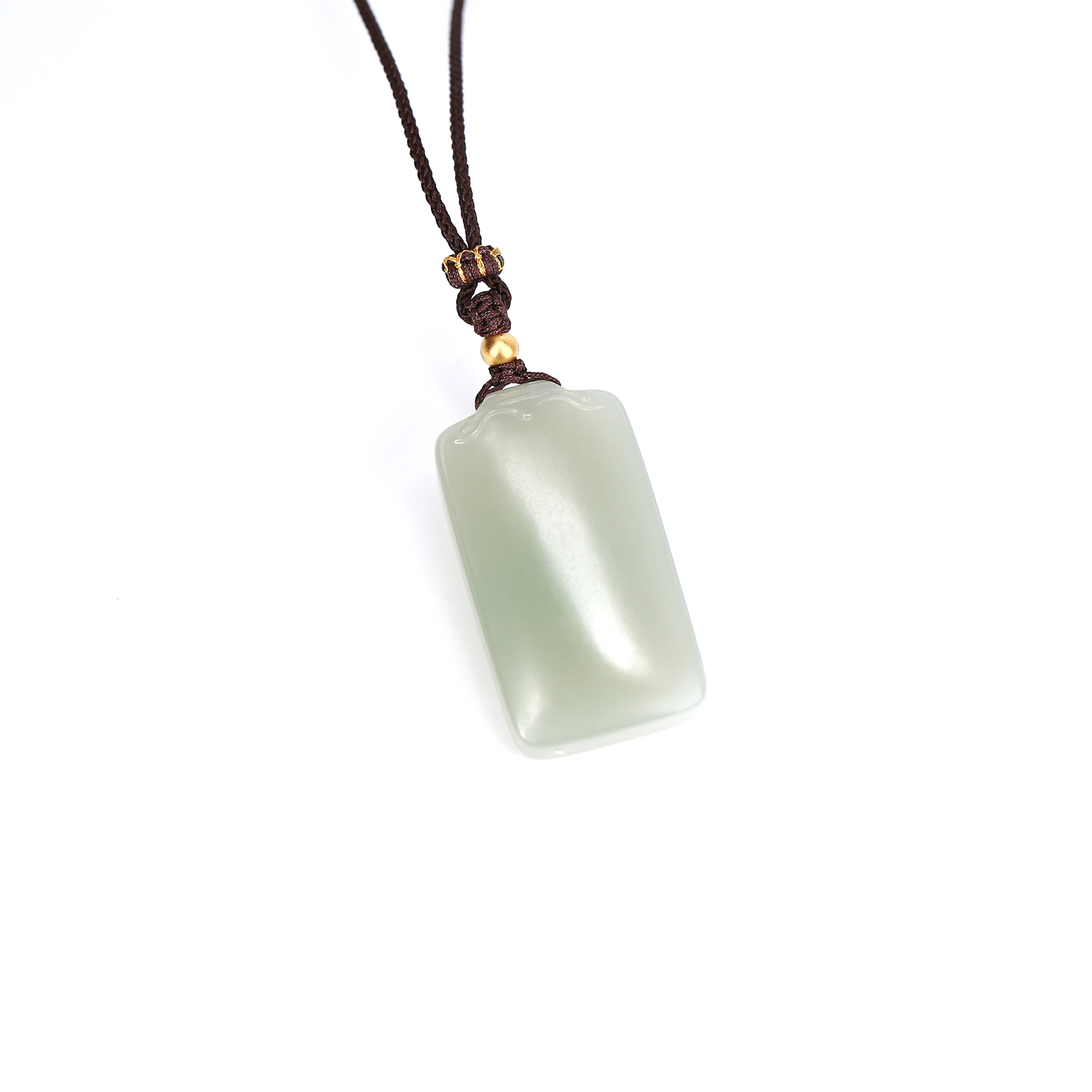 Hetian Jade Collection Hetian Jade Light Greenish White Jade Peace and Tranquility Plaques