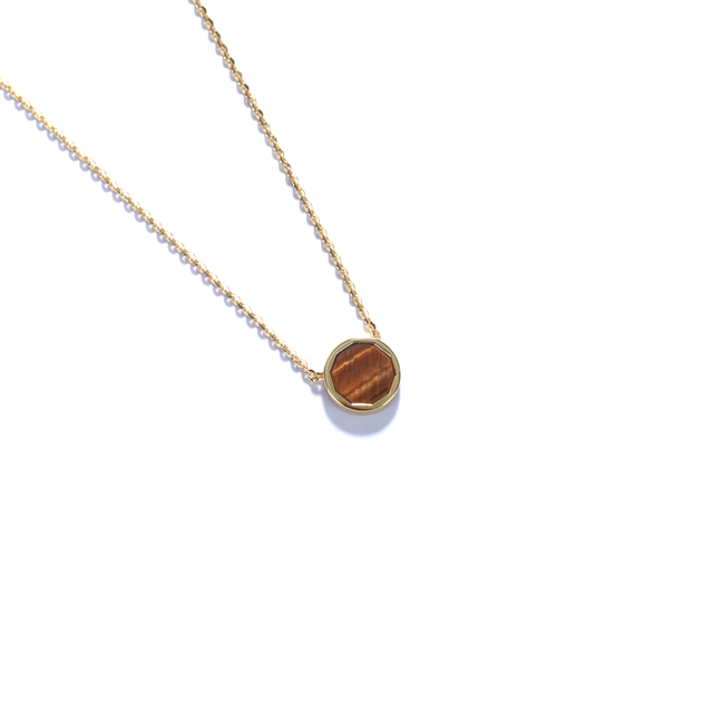 Shifang Collection Tiger's Eye 925 Silver Gold-Plated Necklace