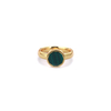 Shifang Collection Malachite 925 Silver Gold-Plated Ring