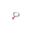 Tea Fruit Collection 925 Silver Rose Gold-Plated Swingable Cubic Zirconia & South Red Agate Bamboo Joint Ring
