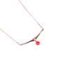 Tea Fruit Collection 925 Silver Rose Gold-Plated Swingable Cubic Zirconia & South Red Agate Bamboo Joint Necklace