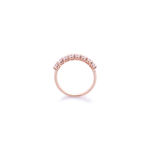 Premium Minimalist Zircon 925 Sterling Silver/ Silver Rose Gold-Plated Paved Ring