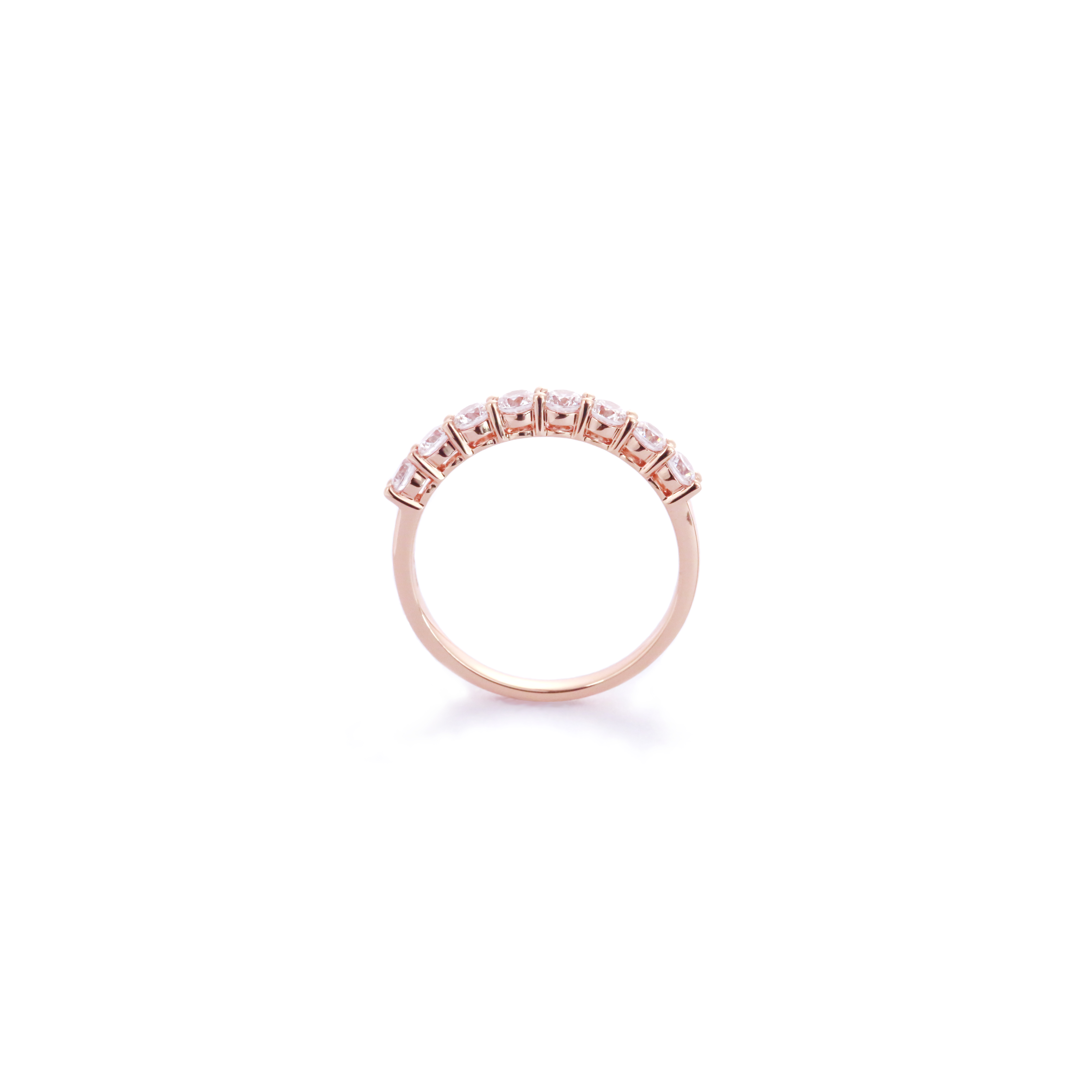 Premium Minimalist Zircon 925 Sterling Silver/ Silver Rose Gold-Plated Paved Ring