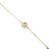 Ling Long Collection Hetian Light Greenish White Jade 925 Silver Gold-Plated Bracelet(Nephrite）