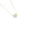 Ling Long Collection Hetian Light Greenish White Jade 925 Silver Gold-Plated Necklace(Nephrite）