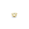 Ling Long Collection Hetian Light Greenish White Jade 925 Silver Gold-Plated Ring(Nephrite）