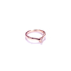 Tea Fruit Collection 925 Silver Rose Gold-Plated Swingable Cubic Zirconia & South Red Agate Bamboo Joint Ring