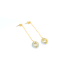 Ling Long Collection Hetian Light Greenish White Jade 925 Silver Gold-Plated Earrings(Nephrite）