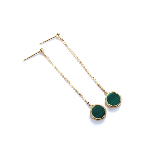 Shifang Collection Tiger's Eye 925 Silver Gold-Plated Earrings
