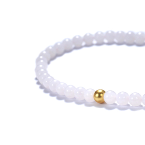 Hetian Jade Collection 24K Gold 108-Bead White Hetian Jade Long Mala Bracelet