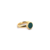 Shifang Collection Malachite 925 Silver Gold-Plated Ring