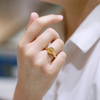 Shifang Collection Tiger's Eye 925 Silver Gold-Plated Ring
