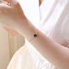 Shifang Collection Malachite 925 Silver Gold-Plated Bracelet