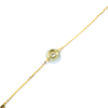 Ling Long Collection Hetian Light Greenish White Jade 925 Silver Gold-Plated Bracelet(Nephrite）